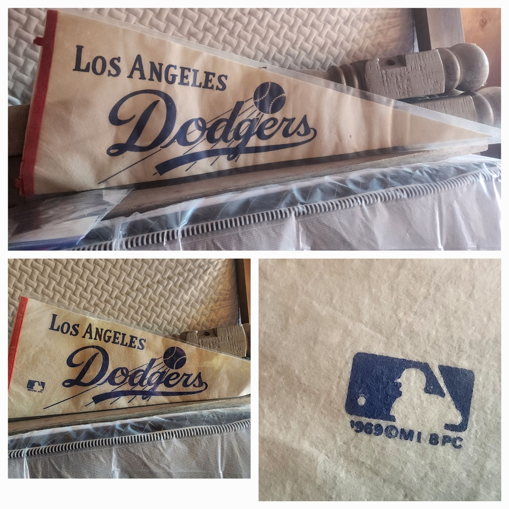 Two Los Angeles Dodgers Pennants, One Dated 1969